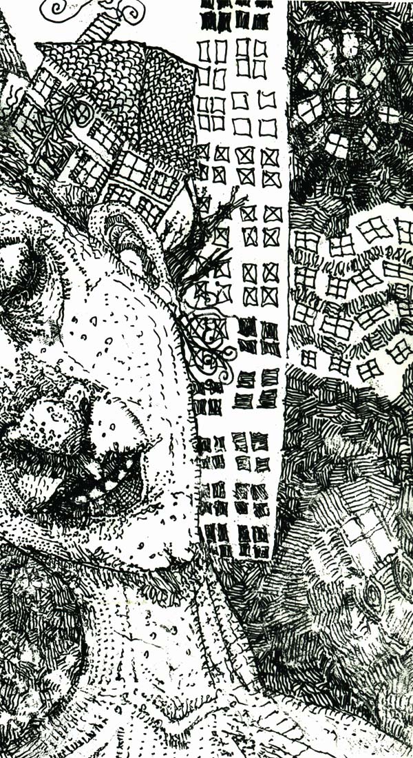Figurative mixed-media drawing by Phillip Lee Duncan